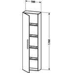 Duravit Hochschrank VERO 240x500x1760mm Ans links graphit matt