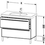 Duravit Waschtischunterbau X-LARGE 800x470x668mm graphit matt