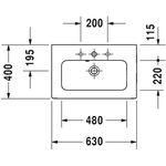 Duravit Möbel-WT ME by Starck compact m ÜL m HLB 630x400mm ohne Hahnloch weiß