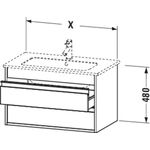 Duravit Waschtischunterbau KETHO 480x600x475mm graphit matt