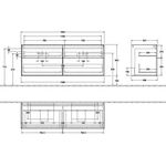 V&B Waschtischunterschrank FINION 1600x603x501mm AP Glas wh ma anthr. ma