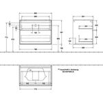 V&B Waschtischunterschrank FINION 800x603x501mm Abdpl Glas wh Matt Peony