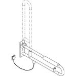 Hewi Stützklappgr. E-Ausführ. SERIE 801 Spültaste, mit Armpolster 850mm senfgelb