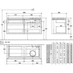 V&B Waschtischunterschrank LEGATO 1200x550x500mm m Be Glossy White