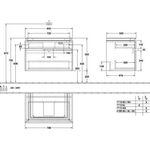 V&B Waschtischunterschrank LEGATO 800x550x500mm Glossy White