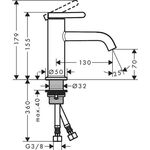 Einhebel-Waschtischmischer 70 AXOR ONE ohne Ablaufgarnitur brushed bronze