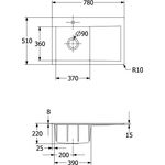 V&B Einbauspüle SUBWAY STYLE 45 780x510mm, Be li snow white