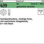 Sechskantmutter DIN 439 FormB BM 42x1,5 Automatenstahl galv.verz. 10St. - VPE: 10