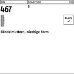 Rändelmutter DIN 467 niedrige FormM10 5 50 Stück - VPE: 50