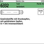 Gewindestift DIN 6332 FormIS Zapfen/Innen-6kt IS M12x60 5.8 brüniert 10St. - VPE: 10