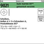 Scheibe DIN 9021 3,2x 9x0,8 Stahl 140/100 HV galv.verz. 10000 Stück - VPE: 10000