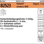 Befestigungsbinder R 82523 Edgecl. 4,6x200 PA66HS sw SQ 500St HELLERMANNTYTON - VPE: 500