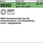 Gewindeeinsatz R 88302 Typ 302 M8x15 Stahl geh.galv.verz. gelb 250St. ENSAT - VPE: 250