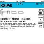 Hammerkopfschraube R 88950 Typ 50/30 6-ktmutter M16x 50 Mu A 4 10St. HALFEN - VPE: 10