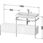 Duravit Waschtischset HAPPY D.2 PLUS 1400x490mm e HL nordic weiß seidenmatt