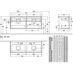 V&B Waschtischunterschrank COLLARO 140x54,8x50cm m LED-B. Glossy White