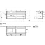 V&B Waschtischunterschrank COLLARO 140x54,8x50cm WT li m LED-B. bl ma lacq.