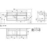 V&B Waschtischunterschrank COLLARO 140x54,8x50cm WT li m LED-B. White Matt