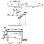 Grohe Waschtisch EURO KERAMIK 1 HL m ÜL 595x482mm awe - VPE: 18