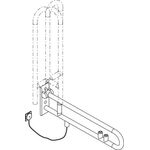 Hewi Stützklappgr. E-Ausführ. SERIE 801 drehb Spül/FKT rot 850mm felsgrau