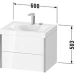 Duravit Waschtischunterbauset XVIU 600x480mm e HL Cha ma / ta s-matt Ra 83