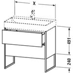 Duravit Waschtischunterbau XSQUARE 584x731x460mm 2 Au ta s-matt ES NB mitte