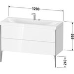 Duravit Möbelwaschtischset XVIU 1200x480mm sw ma / we s-matt Ra B1 2 HL