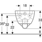 Geberit Wand-Tiefspül-WC RENOVA Rimfree, teilgeschlossene Form weiß