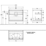 V&B Waschtischunterschrank FINION 800x603x501mm AP Glas wh ma bl ma lacq.