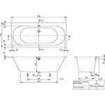 V&B Whirlpoolsystem 2.0 OBERON m BW R-eck 170x75 Tech. Pos 1 we