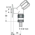 SCHELL Geräteschrägsitzventil COMFORT chrom, mit Schlauchplatz-Sicherung 1/2Zoll