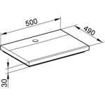 Keuco Mineralguss-WT ROYAL REFLEX 500x30x350mm we alpin m 1L-Boh