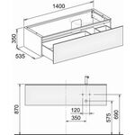 Keuco WTU EDITION 11 PLANNING 1400x350x535mm Kumme re we sdm