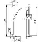 Keuco Brause-Set IXMO mit Ablage vc sw-gr