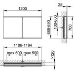 Keuco Spiegelschrank ROYAL MODULAR 2.0 Breite 1200mm Höhe 700mm Tiefe 120mm