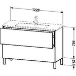 Duravit Waschtischunterbau L-CUBE 1220x481x704mm lichtblau matt