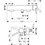 Einhebel-Brausemischer AXOR STARCK DN 15, Aufputz chrom