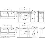 Laufen Doppelwaschtisch LAUFEN PRO S 1200x460mm m Überlauf ohne Hahnloch weiß