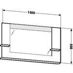 Duravit Spiegel VERO 142x1400x800mm Be dolo grey hochglanz