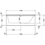 Duravit Rechteck-Whirlwanne P3 Comforts 165 l 170x75 we 1 RS rechts Jet-System