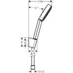 HG Brauseset PULSIFY 105 1jet mit Brauseschlauch 1250mm chrom