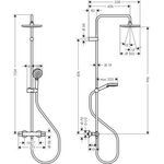 HG Showerpipe VERNIS Blend 200 1jet mit Brausethermostat EcoSmart chrom