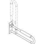 Hewi Stützklappgriff SERIE 801 mit Armpolster, d= 33mm 700mm maigrün