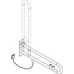 Hewi Stützklappgr. E-Ausführ. SERIE 801 Spül-/Funktionstaste gelb 850mm aquablau