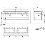 V&B Waschtischunterschrank LEGATO 1600x550x500mm m Be Glossy White