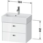 Duravit WT-Unterbau BRIOSO COMPACT 2 Schubk 442x584x389mm weiß hochglanz