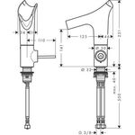 EH-WT-MI 140 AXOR STARCK V m Glasauslauf u AG Facett. bru bl chr