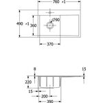 V&B Einbauspüle SUBWAY STYLE 45 Flat 780x510mm flächenb. Be li ivory