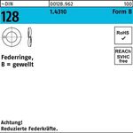 Federring DIN 128 B 6 1.4310 1000 Stück - VPE: 1000