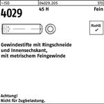 Gewindestift ISO 4029 Ringschneide/Innen-6kt M12x1,5x25 45 H Feingew. 100St. - VPE: 100